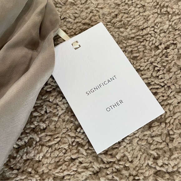 Significant Other Athena Draped Asymmetrical Dress Taupe Size US 4 NWT - Picture 4 of 11